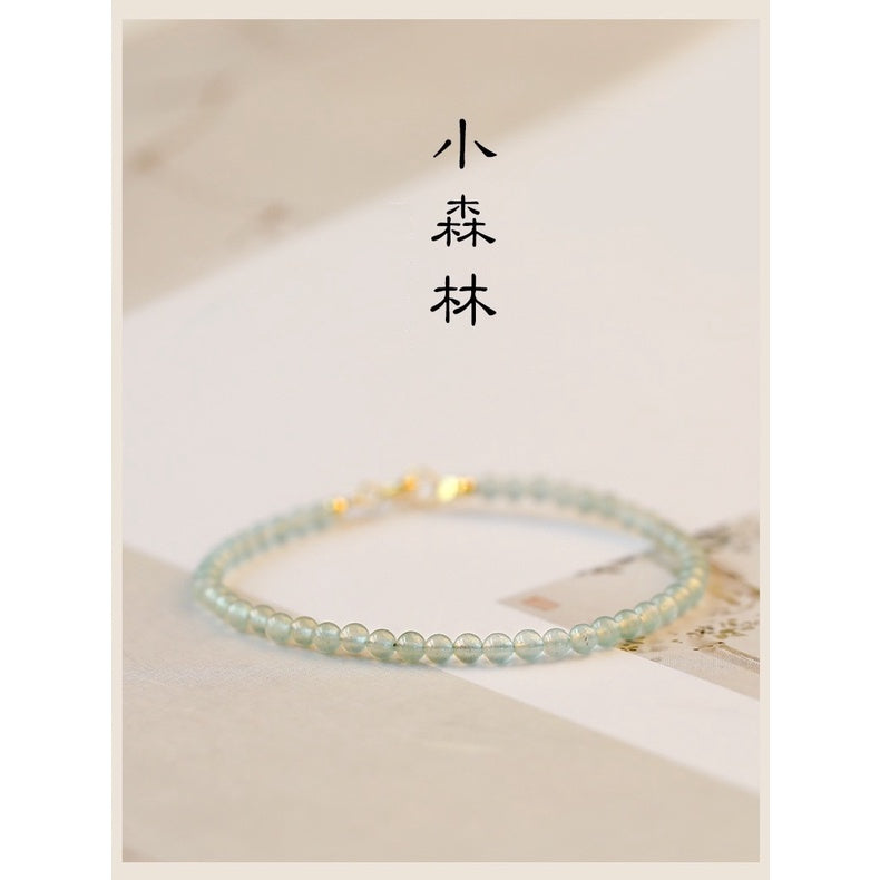 ˇ手鍊女切東陵玉轉運珠極細水晶手串復古風手飾聖誕節禮物情人節禮物交換禮物情侶蝦皮【飾品批發】