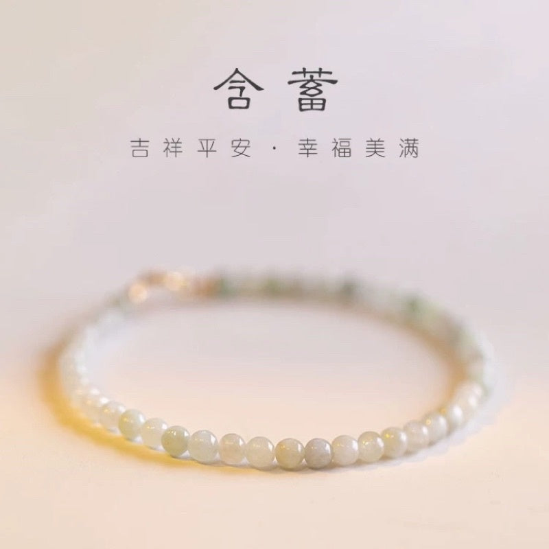 🔥現貨🔥【含蓄】極細2mm圓珠老坑緬甸翡翠極細手鍊女情人節聖誕節情侶女禮物生日禮物蝦皮購物【飾品批發】