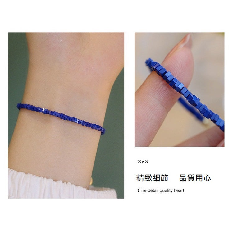 🔥現貨🔥【汪洋】2mm優化藍石轉運珠女手鍊男手串招財學生日禮物性冷淡風潮復古個性風情人節聖誕節情侶閨密蝦皮購物