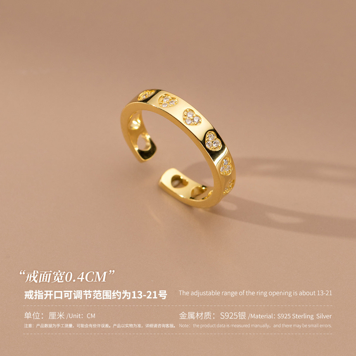 (Z2382225)s925純銀愛心鑲鑽戒指ins風高級感氣質心形手飾品女R01575"飾品批發"