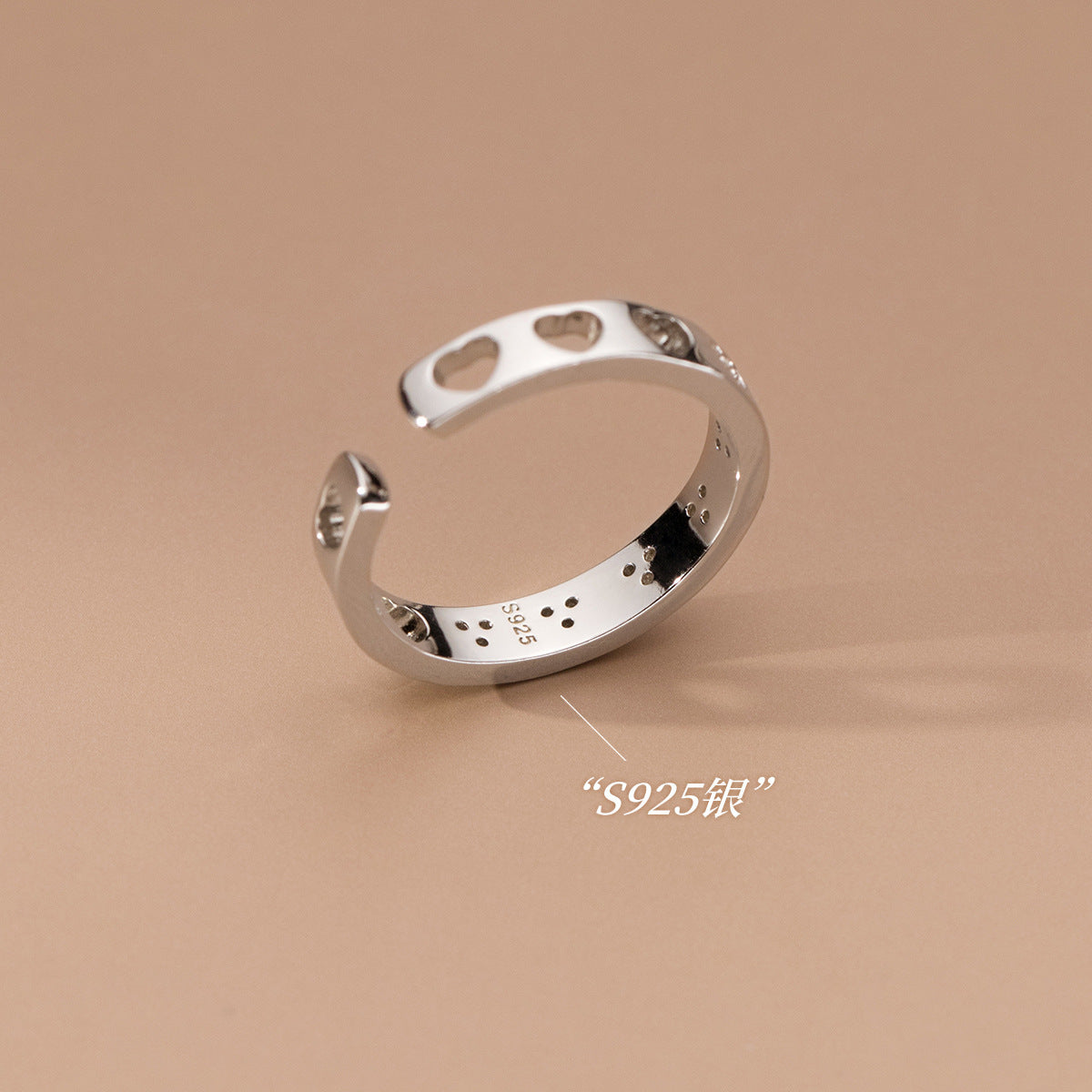 (Z2382225)s925純銀愛心鑲鑽戒指ins風高級感氣質心形手飾品女R01575"飾品批發"