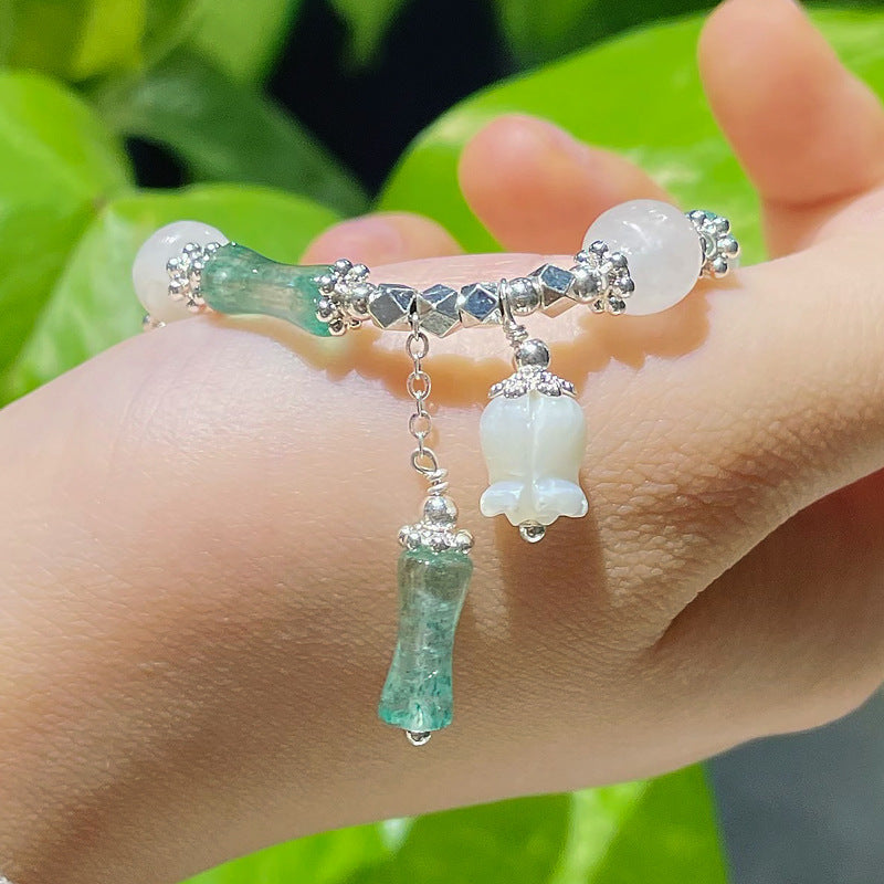 (B2383017)天然水晶手鍊女生地攤草莓晶招財招桃花粉晶七夕節送女友手飾品