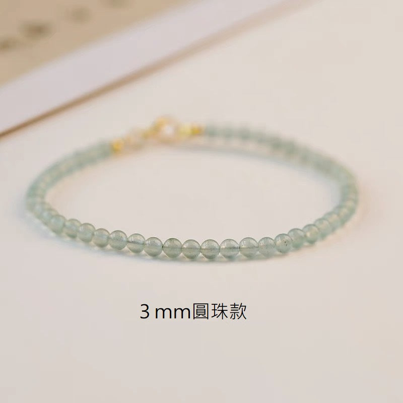 ˇ手鍊女切東陵玉轉運珠極細水晶手串復古風手飾聖誕節禮物情人節禮物交換禮物情侶蝦皮【飾品批發】