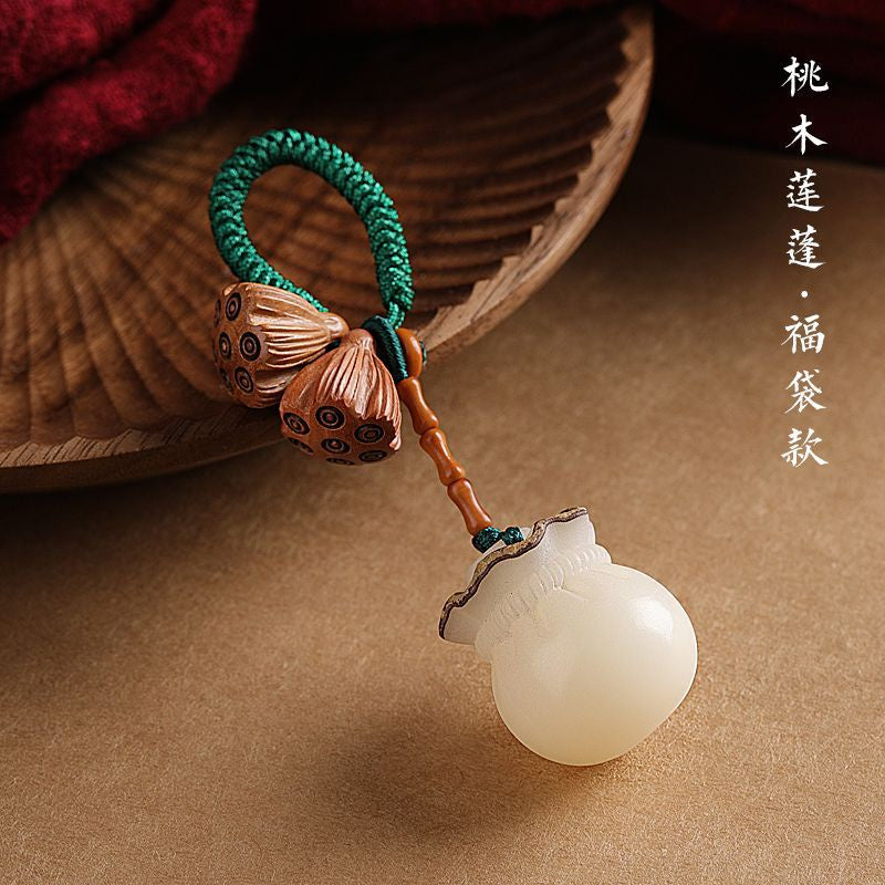 🔥現貨🔥原創汽車鑰匙扣挂件鑰匙圈錢袋文藝唯美菩提子蓮花小蓮蓬吊墜女個性創意手工【飾品批發】