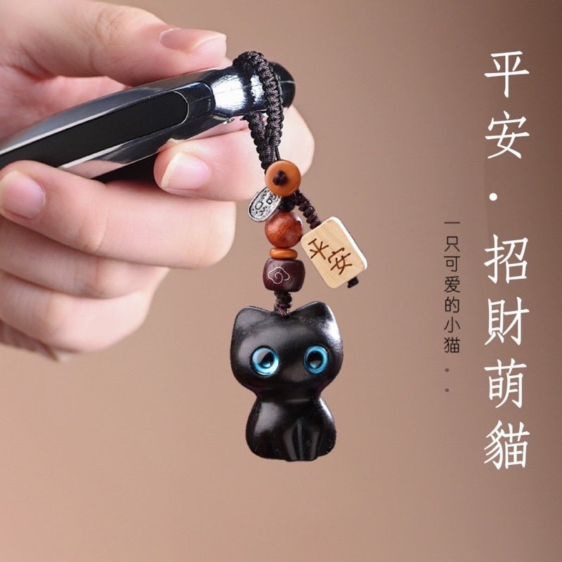 🔥現貨🔥 【一鹿發財】紫南宮過爐一路發財一路平安檀木小鹿汽車鑰匙扣挂件男女可愛手機情侶聖誕節