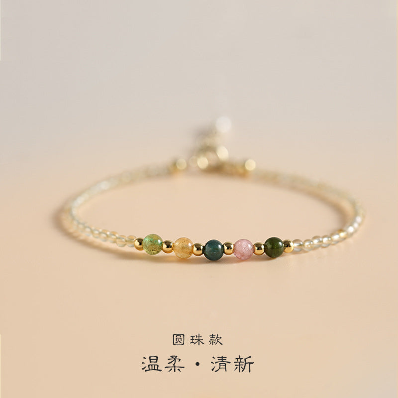 🔥現貨🔥【3MM南紅碧璽】天然南紅瑪瑙本命年轉運手鍊女極細柿子紅碧璽手串【開運堂】