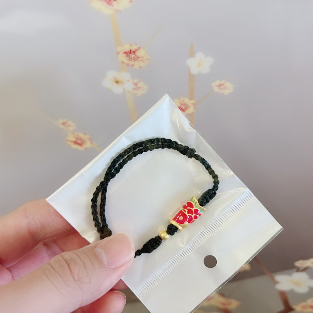 🔥現貨🔥錦鯉本命年紅手繩紅繩手鍊女款編織手繩男款腳鍊上岸禮物【飾品批發】