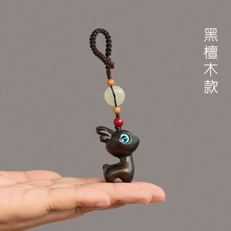 🔥現貨🔥 【一鹿發財】紫南宮過爐一路發財一路平安檀木小鹿汽車鑰匙扣挂件男女可愛手機情侶聖誕節