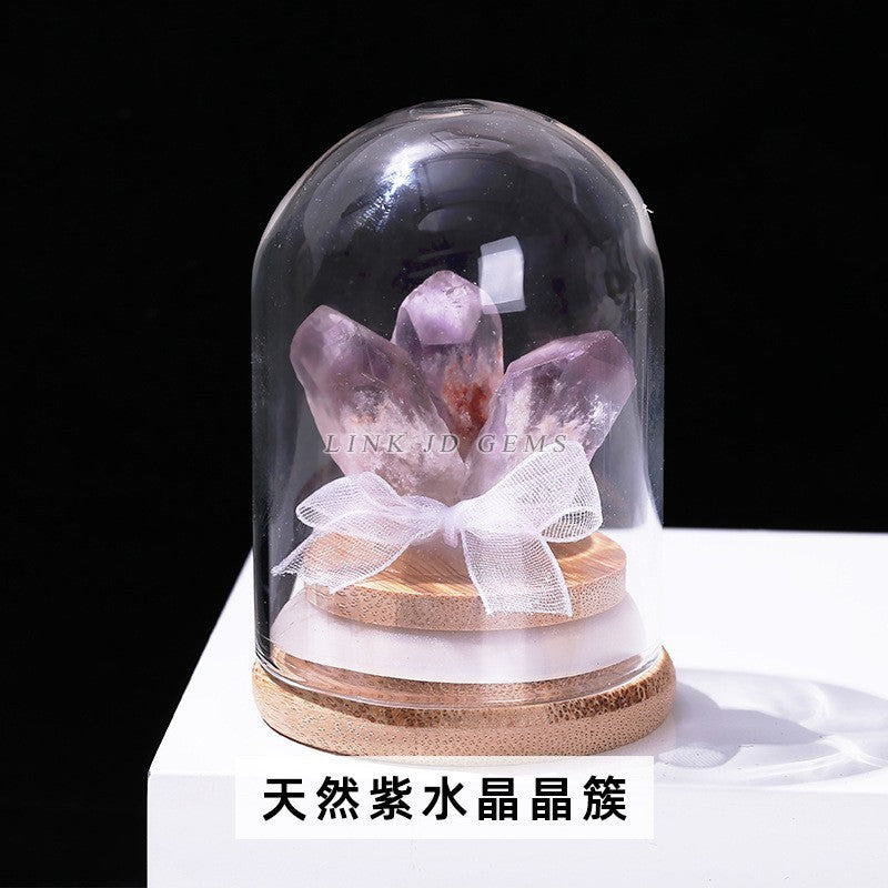 【開運堂水晶】迷你水晶樹擺件許願樹許願瓶純手工編織微景觀水晶碎石能量石東菱玉紫晶黃水晶粉晶白水晶藝品閨蜜生日禮物