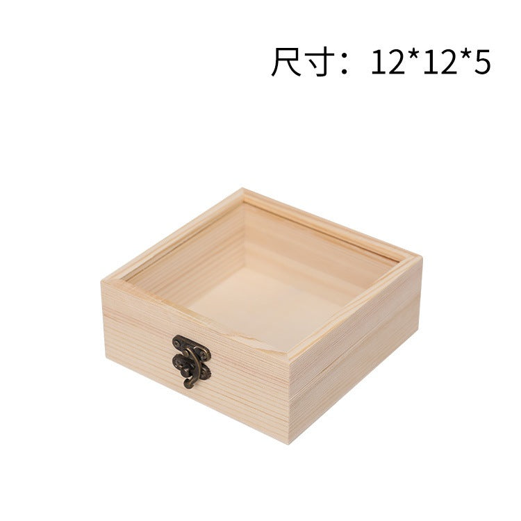 現貨 【消磁淨化水晶木盒】 水晶淨化盒創意乾燥花木盒玻璃蓋木盒糖果木盒收納盒飾品盒