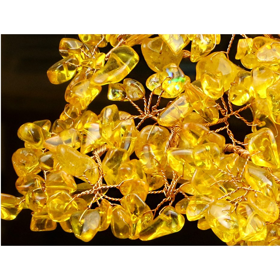 🔥🔥現貨🔥🔥黃水晶招財樹搖錢樹擺件發財樹家居創意酒櫃家裝飾品「飾品批發」