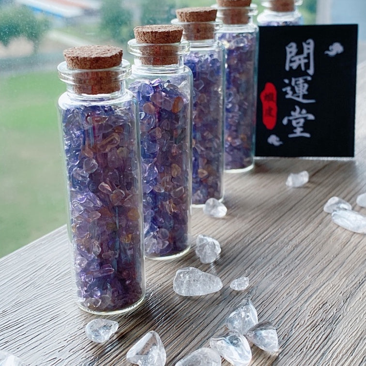 🔥現貨🔥七脈輪水晶玻璃瓶能量水晶綜合能量碎石水晶刪除負能量增強磁鐵防小人避邪招財招桃花