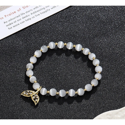 🔥現貨🔥【幻影】水晶手鍊女韓版簡約百搭手串貓眼魚尾手鍊🔥現貨🔥（飾品批發）
