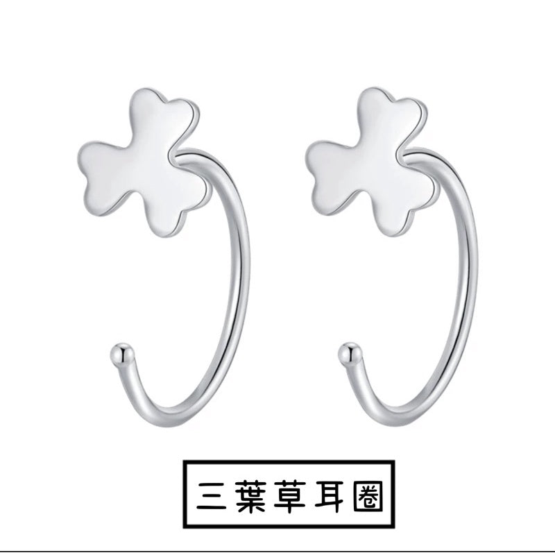 🔥現貨🔥 【養耳洞】韓款耳環s999足銀耳飾養耳洞耳釘女純銀氣質簡約耳圈釘"開運堂"
