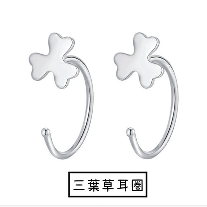 🔥現貨🔥 【養耳洞】韓款耳環s999足銀耳飾養耳洞耳釘女純銀氣質簡約耳圈釘"開運堂"