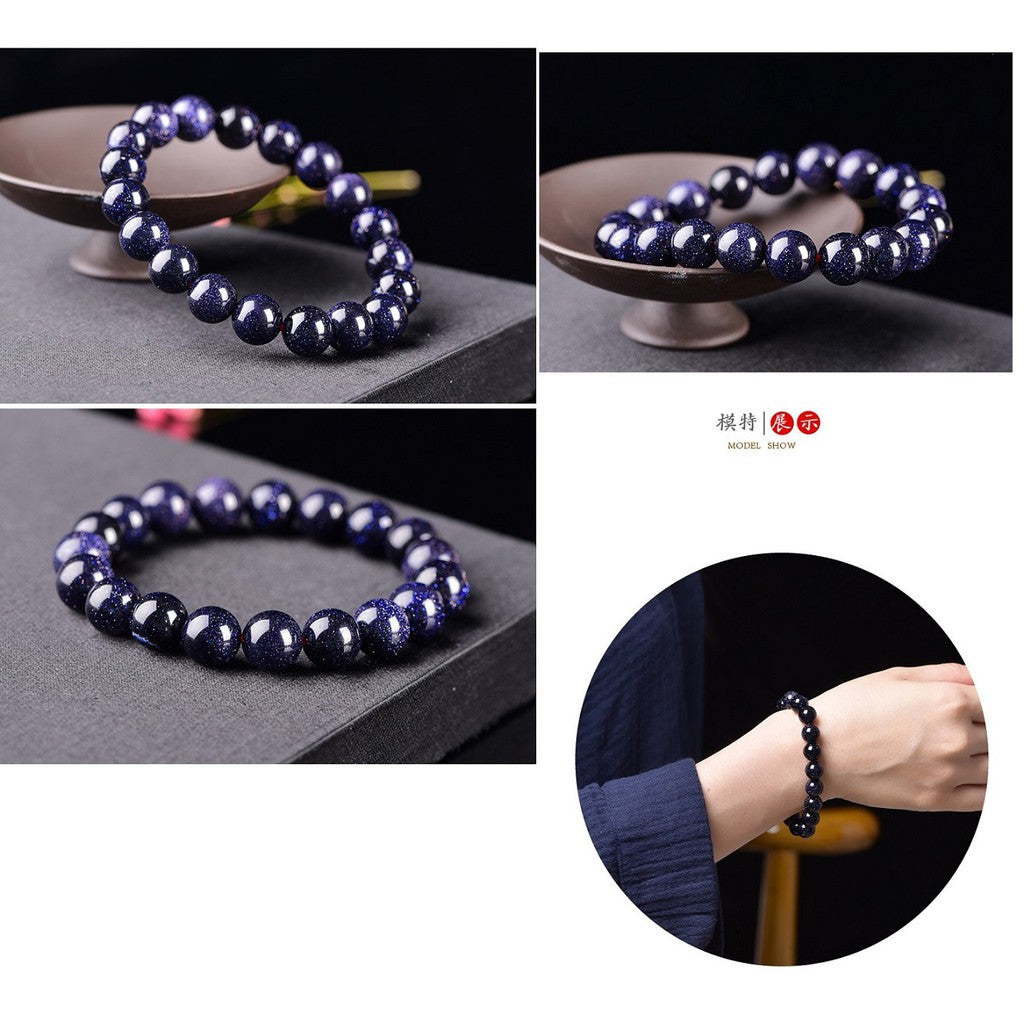 🔥現貨🔥天然藍砂石水晶手鍊復古轉運星辰學生男女串珠飾品【開運堂】
