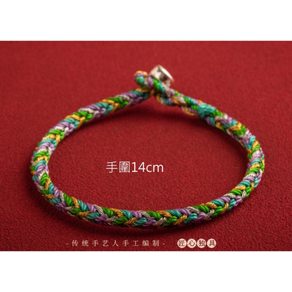 🔥現貨🔥【事事圓滿】紫南宮過爐Ｓ９２５純銀幸運手繩端午手繩手工編織幸運端午節五彩繩＂開運堂＂