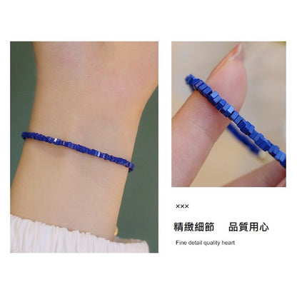 🔥現貨🔥【汪洋】２ｍｍ優化藍石轉運珠女手鍊男手串招財學生日禮物性冷淡風潮復古個性風情人節聖誕節情侶閨密蝦皮購物