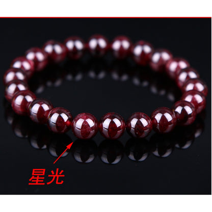🔥現貨🔥３Ａ天然石榴石手鍊求子之石手串酒紅色星光女人石飾品【開運堂】