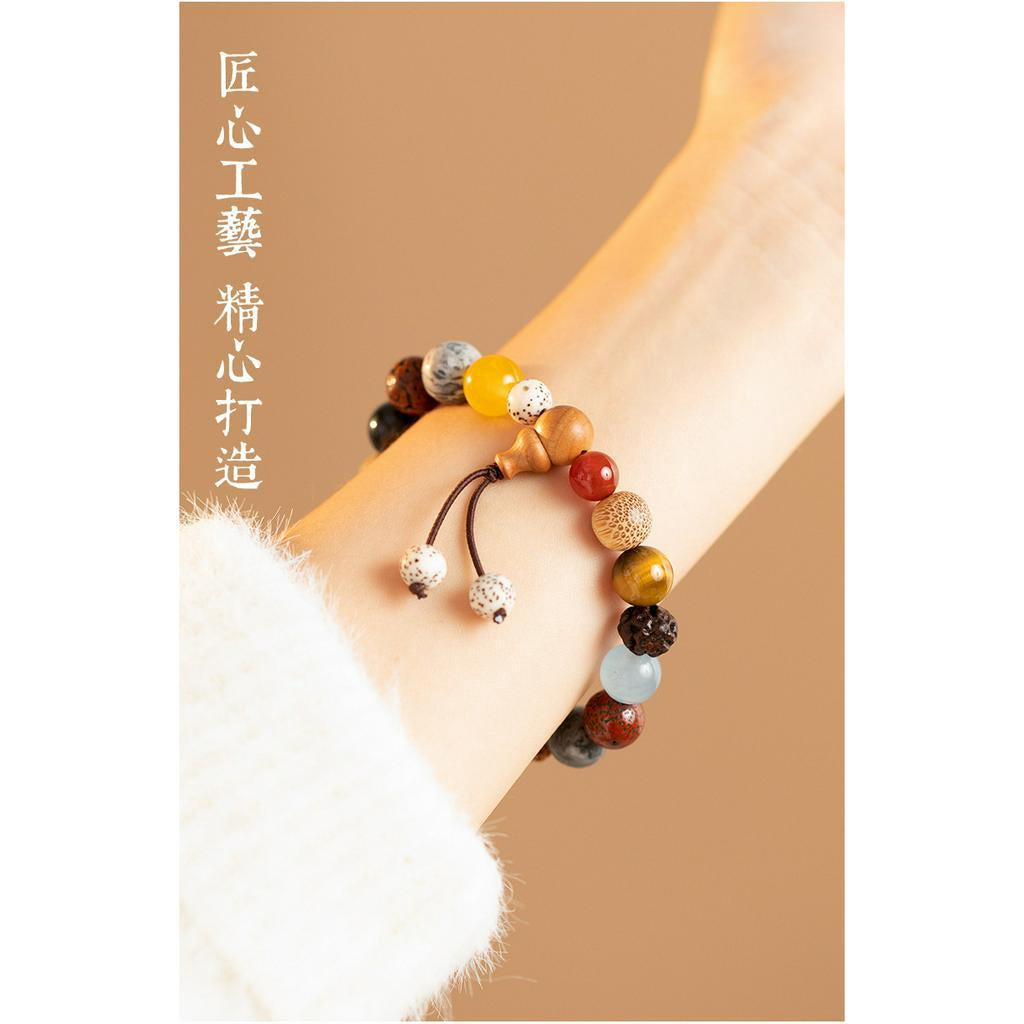 🔥現貨🔥【十八籽佛珠】靈隱祈福法喜18籽佛珠挂件手串十八籽木誦經手鍊念珠檀木飾品【開運堂】
