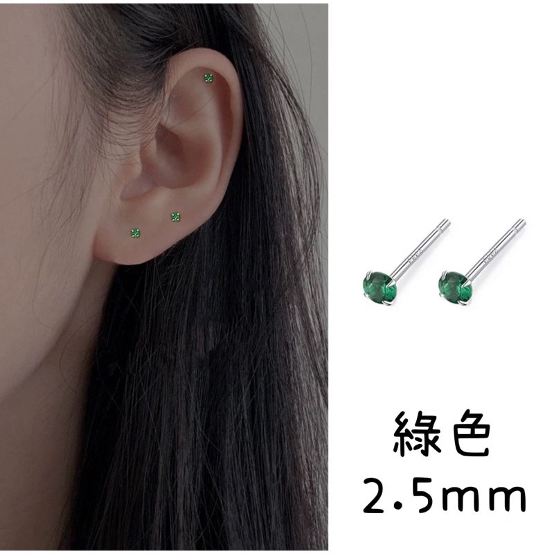🔥現貨🔥【鋯石耳釘】Ｓ９２５銀迷你彩鑽單鑽耳釘養耳洞小巧睡覺不用摘女耳飾【開運堂】