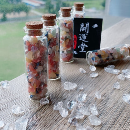 🔥現貨🔥七脈輪水晶玻璃瓶能量水晶綜合能量碎石水晶刪除負能量增強磁鐵防小人避邪招財招桃花