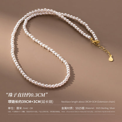 (Z2382216)s925純銀復古風施家珠珠項鍊高級感氣質女式頸飾品Y00738"飾品批發"
