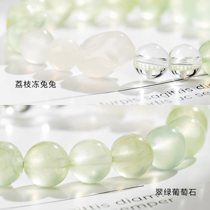 (B238808)2023夏季荔枝凍趴趴兔手鍊女學生葡萄石水晶手串飾品閨蜜生日禮物"飾品批發"