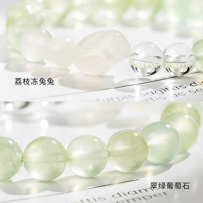 (B238808)2023夏季荔枝凍趴趴兔手鍊女學生葡萄石水晶手串飾品閨蜜生日禮物"飾品批發"