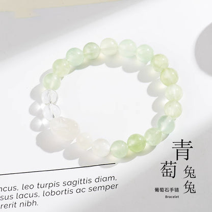 (B238808)2023夏季荔枝凍趴趴兔手鍊女學生葡萄石水晶手串飾品閨蜜生日禮物"飾品批發"