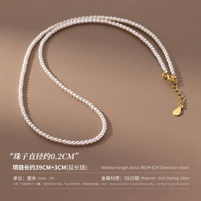 (Z2382216)s925純銀復古風施家珠珠項鍊高級感氣質女式頸飾品Y00738"飾品批發"