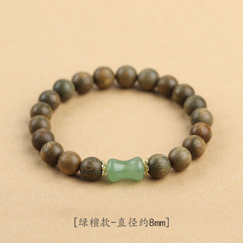 (B2381204)天然東陵玉竹節手串綠檀木小葉紫檀新中式國風飾品黑檀木串珠手鍊"飾品批發"