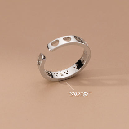 (Z2382225)s925純銀愛心鑲鑽戒指ins風高級感氣質心形手飾品女R01575"飾品批發"