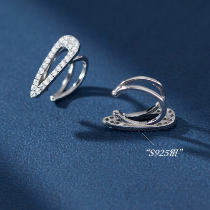 (Z2382229)s925純銀水滴鑲鑽鏤空耳夾ins風高級感氣質耳飾品女M04460"飾品批發"