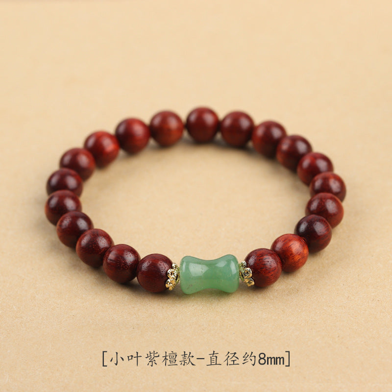 (B2381204)天然東陵玉竹節手串綠檀木小葉紫檀新中式國風飾品黑檀木串珠手鍊"飾品批發"