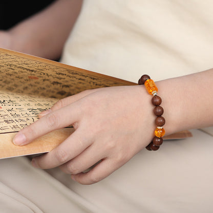 (B2381201)六字真言轉運珠金絲楠木手串男女同款七夕情侶串珠手鍊女友禮物"飾品批發"