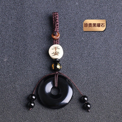 🔥現貨🔥【鑰匙扣】天然黑曜石平安扣保平安汽車鑰匙扣包掛鑰匙圈天然水晶飾品吉祥物情侶聖誕節情人節生日禮物蝦皮購物"飾品批發"