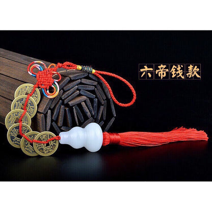 🔥現貨🔥開光純銅五帝錢白玉葫蘆銅錢招財家居風水挂件工藝品擺設禮品【飾品批發】