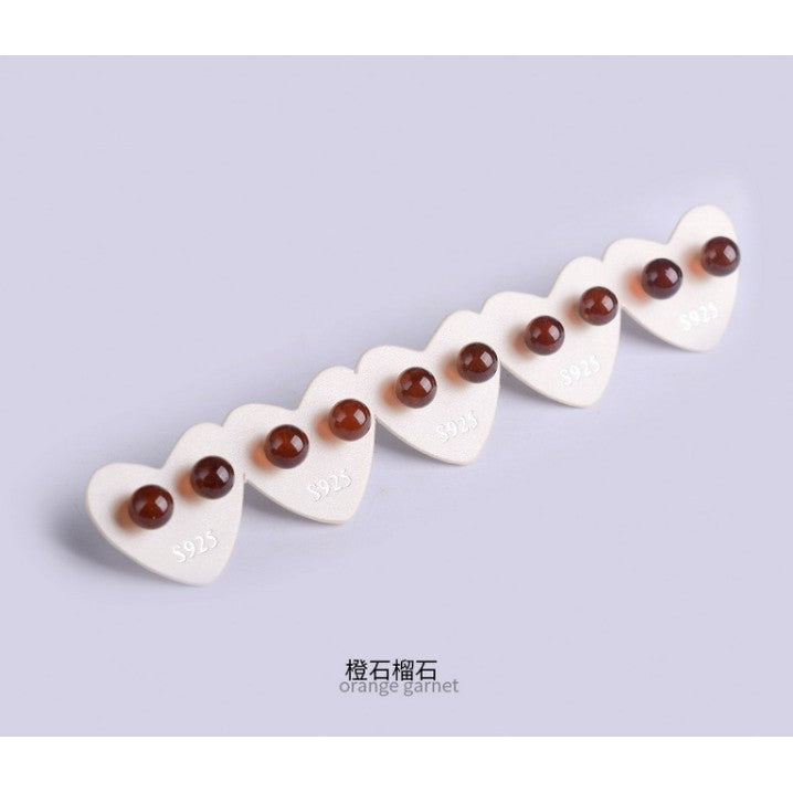 🔥現貨🔥耳針Ｓ９２５純銀耳針耳環５～６ｍｍ水晶耳釘女天然冰種天河石灰月光石珍珠紫雲母紫水晶和田玉磷灰石海藍寶耳釘【開運堂