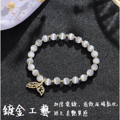 🔥現貨🔥【幻影】水晶手鍊女韓版簡約百搭手串貓眼魚尾手鍊🔥現貨🔥（飾品批發）