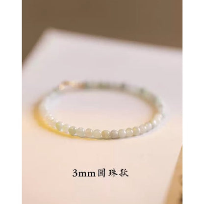 🔥現貨🔥【含蓄】極細２ｍｍ圓珠老坑緬甸翡翠極細手鍊女情人節聖誕節情侶女禮物生日禮物蝦皮購物【飾品批發】