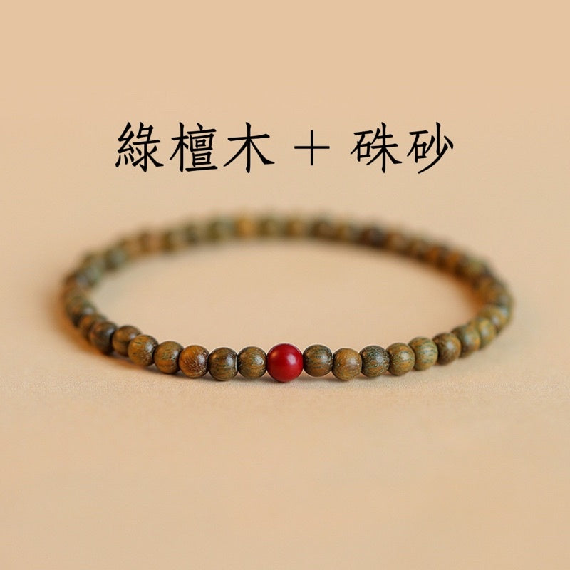 🔥現貨🔥４ｍｍ簡約檀木手鍊細小纖細款綠檀手鍊女復古民族風手串【飾品批發】