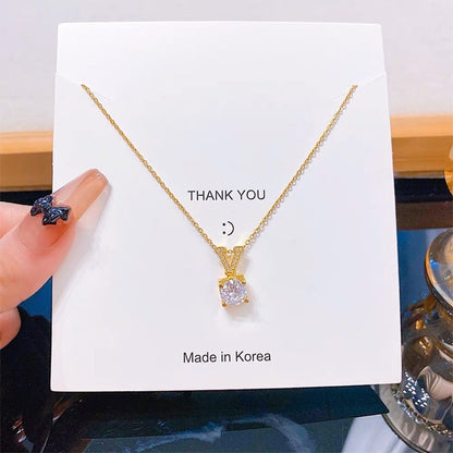 🔥現貨🔥日韓輕奢鈦鋼吊墜項鍊女小眾設計感鎖骨鏈百搭項鍊【開運堂】