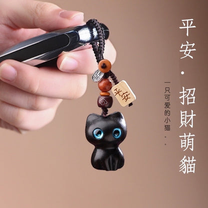 🔥現貨🔥 【一鹿發財】紫南宮過爐一路發財一路平安檀木小鹿汽車鑰匙扣挂件男女可愛手機情侶聖誕節