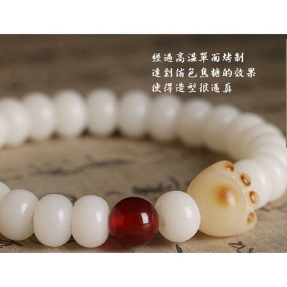 🔥現貨🔥【菩提貓爪】天然白玉菩提根手串女風化貓爪炭燒小可愛民族風小清新小眾手鍊女"飾品批發"