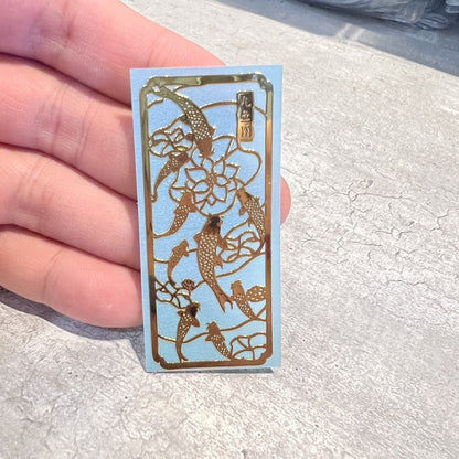 🔥現貨🔥紫南宮過爐金屬創意手機貼紙道教佛教金屬貼文昌八卦平安福貼【飾品批發】