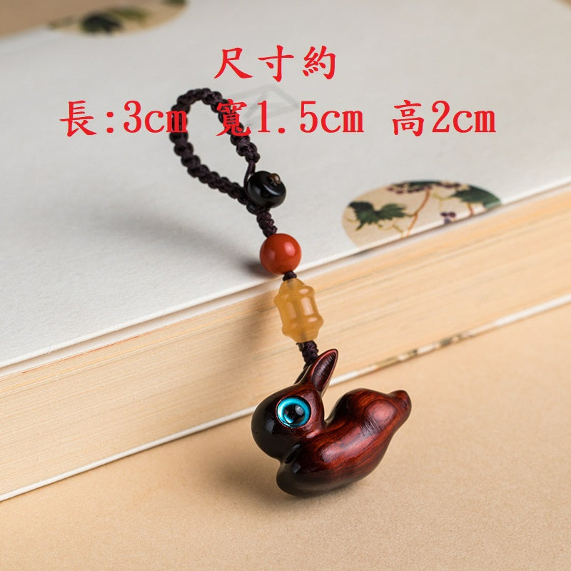 🔥現貨🔥 【一鹿發財】紫南宮過爐一路發財一路平安檀木小鹿汽車鑰匙扣挂件男女可愛手機情侶聖誕節