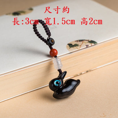 🔥現貨🔥 【一鹿發財】紫南宮過爐一路發財一路平安檀木小鹿汽車鑰匙扣挂件男女可愛手機情侶聖誕節