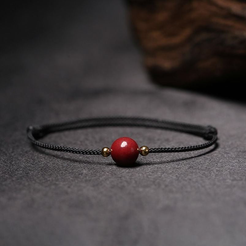 🔥現貨🔥【硃砂手繩、腳鏈】硃砂紅繩手鍊腳鍊女編織本命年手環【開運堂】