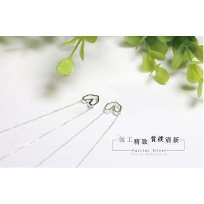 (S2305R)現貨【鏤空愛心項鍊】S925銀鏤空愛心形項鍊女韓版玫瑰金色甜美學生短款鎖骨鏈【開運堂】